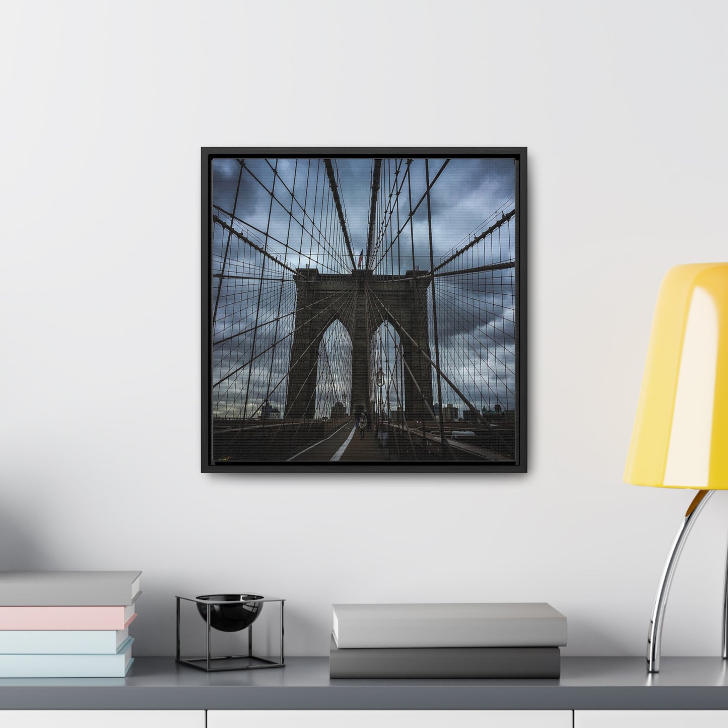 In the middle of the bridge Gallery Canvas Wraps, Square Frame