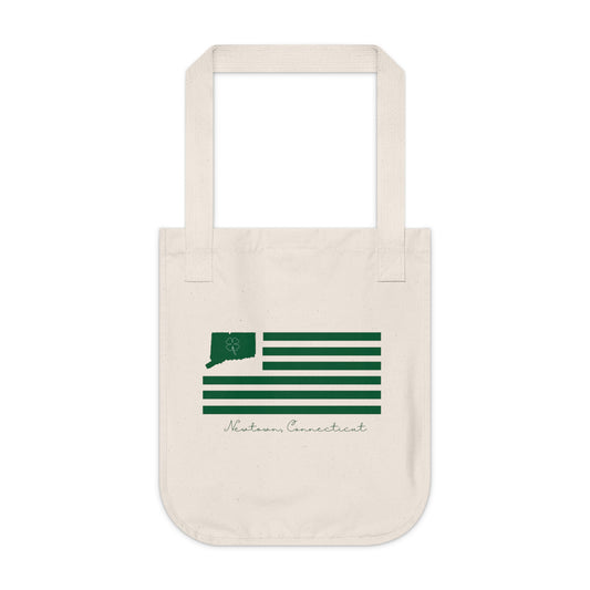Newtown Connecticut St Patrick’s Day Flag Organic Canvas Tote Bag