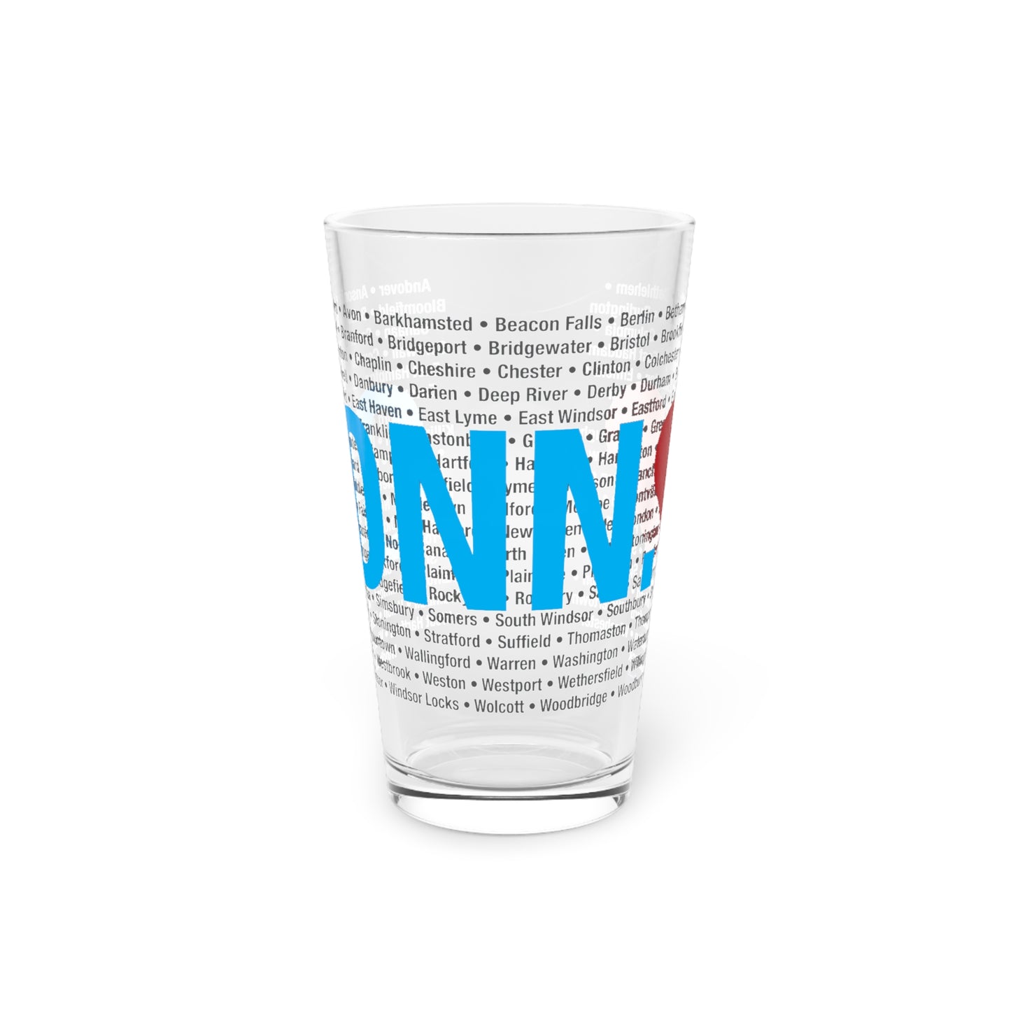 Connecticut Love Pint Glass, 16oz