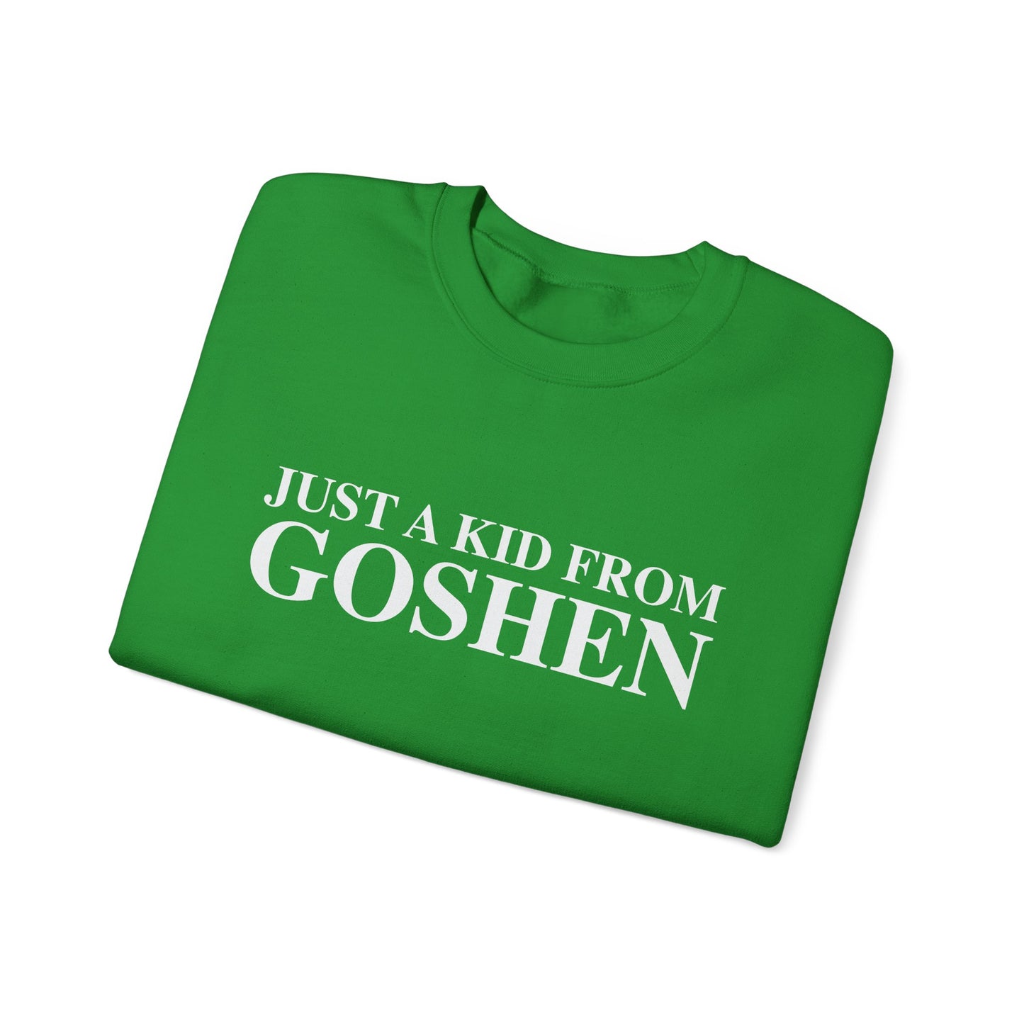 Just a kid from Goshen Unisex Heavy Blend™ Crewneck Sweatshirt