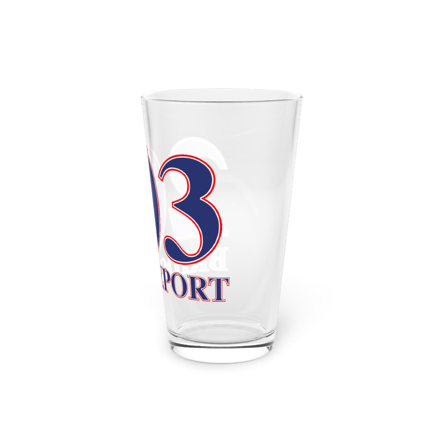 203 Bridgeport Red White & Blue Pint Glass, 16oz