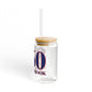 860 Old Saybrook Red, White & Blue Glass Can with Straw and Lid, 16oz