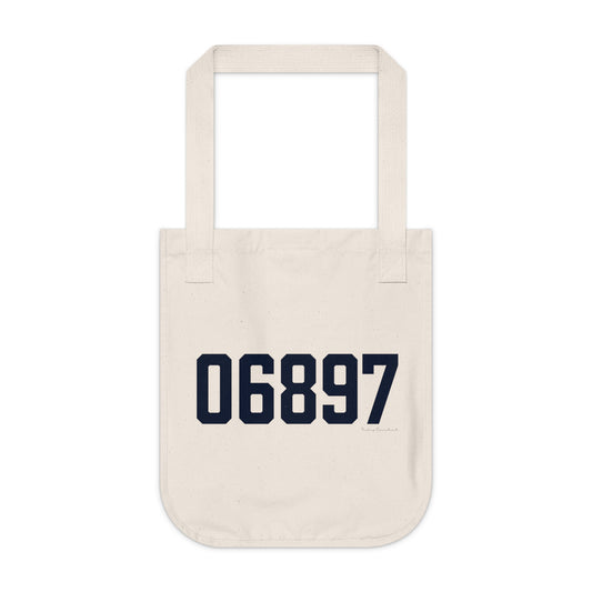 06897 Wilton Connecticut Zip Code Organic Canvas Tote Bag