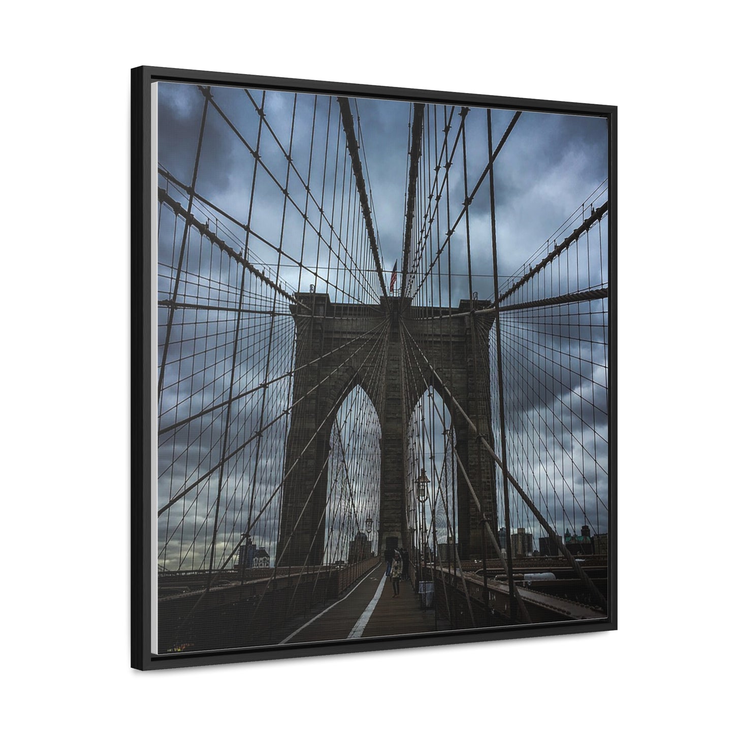 In the middle of the bridge Gallery Canvas Wraps, Square Frame