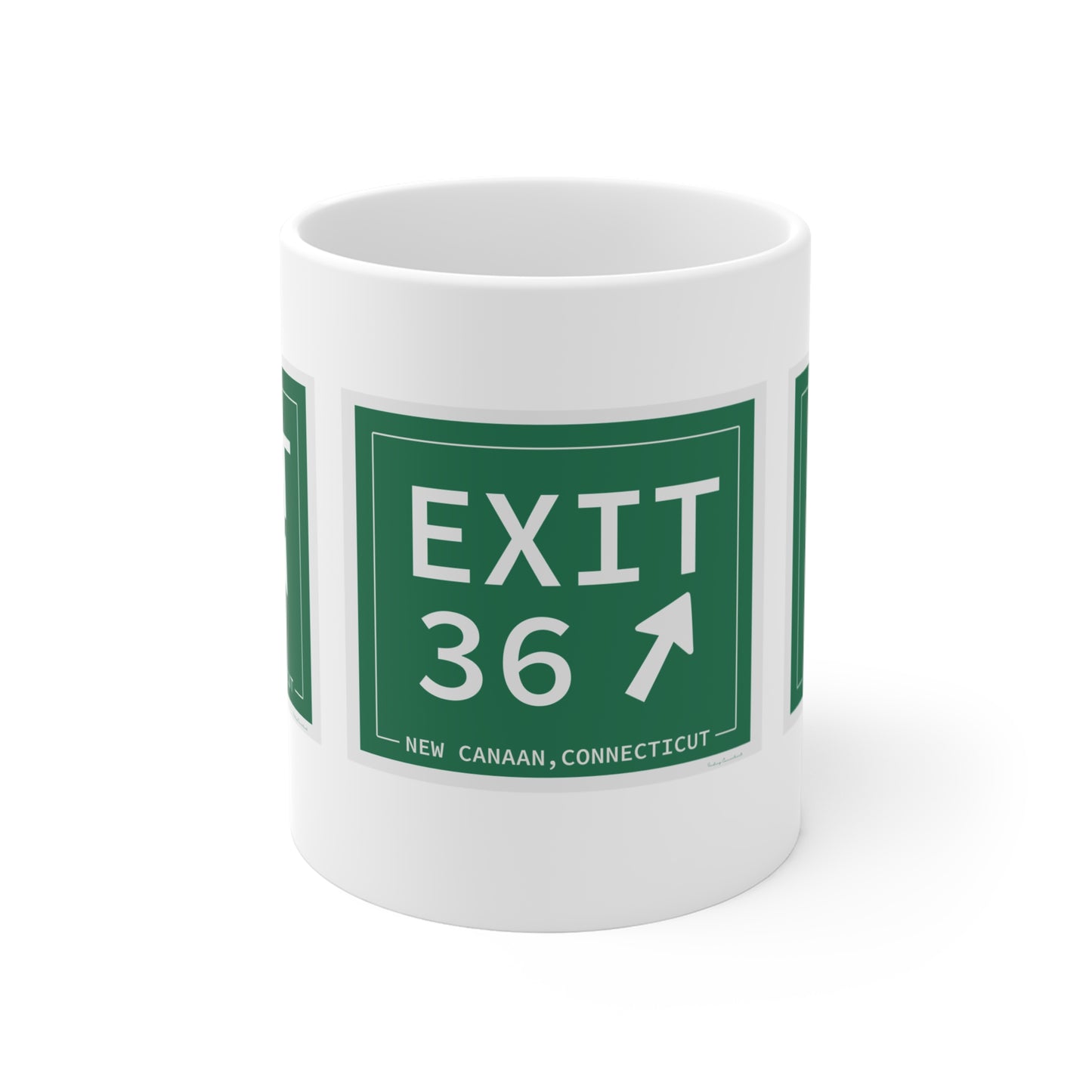 Vintage Exit 36 Merritt Parkway Sign Mug 11oz