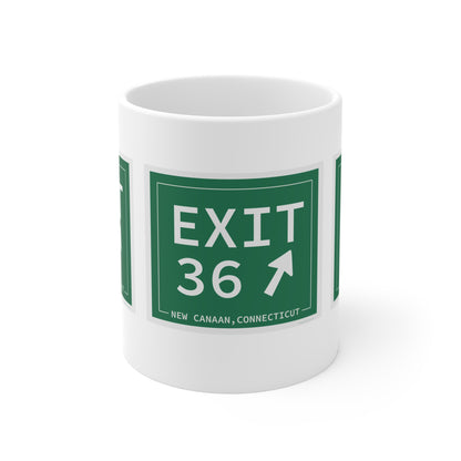 Vintage Exit 36 Merritt Parkway Sign Mug 11oz