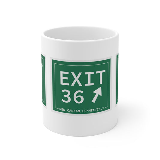 Vintage Exit 36 Merritt Parkway Sign Mug 11oz