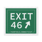 Vintage Exit 46 Merritt Parkway Sign Matte Canvas, Stretched, 1.25"