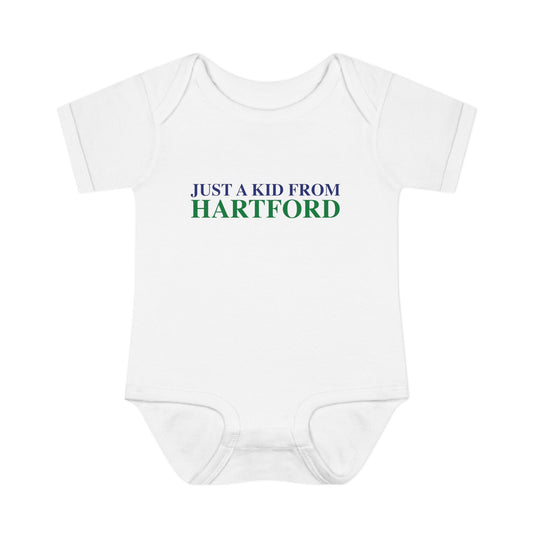 Just a kid from Hartford Infant Baby Rib Bodysuit