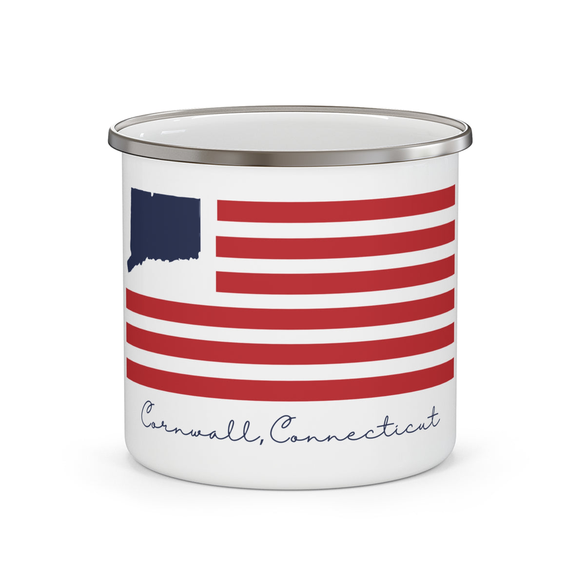 Cornwall Connecticut Flag Enamel Camping Mug