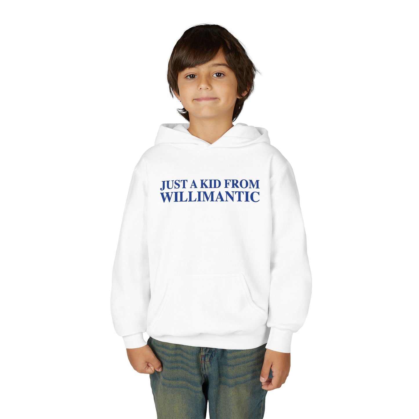 Just a kid from Willimantic Youth Heavy Blend Hooded Sweatshirt