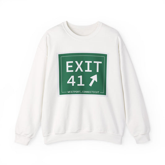 Vintage Exit 41 Merritt Parkway Sign Unisex Heavy Blend™ Crewneck Sweatshirt