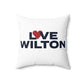Love Wilton Spun Polyester Square Pillow