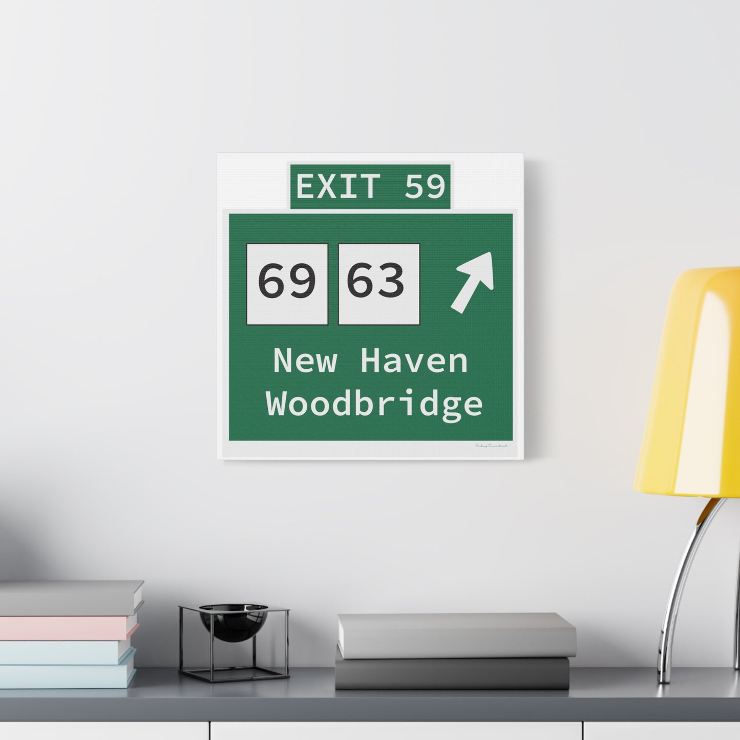 Vintage WCP Exit 59 Sign Matte Canvas, Stretched, 1.25"