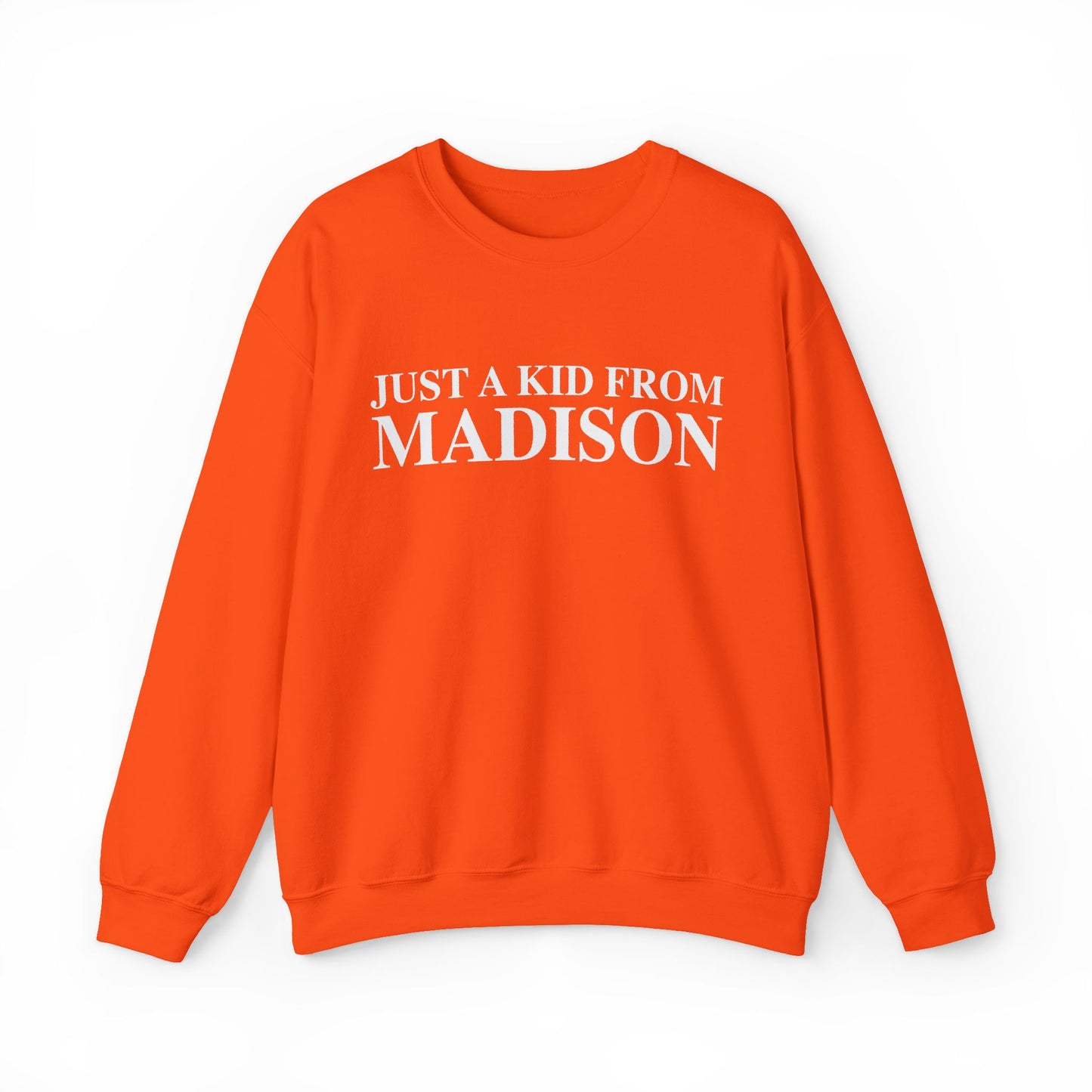 Just a kid from Madison Unisex Heavy Blend™ Crewneck Sweatshirt