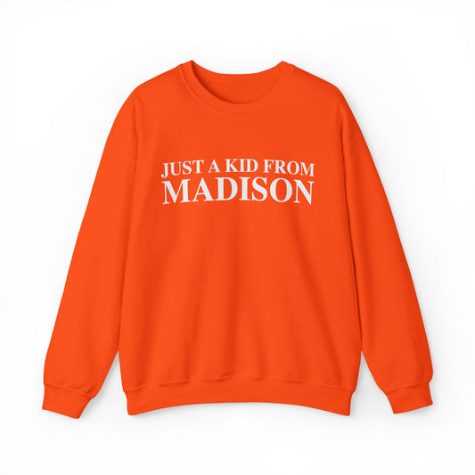 Just a kid from Madison Unisex Heavy Blend™ Crewneck Sweatshirt