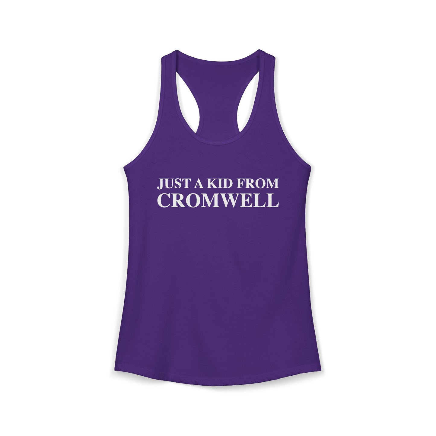 Just a kid from Cromwell Women's Ideal Racerback Tank Top