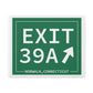 Vintage Exit 39A Merritt Parkway Sign Matte Canvas, Stretched, 1.25"