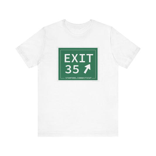 Vintage Exit 35 Merritt Parkway Sign Unisex Jersey Short Sleeve T-Shirt