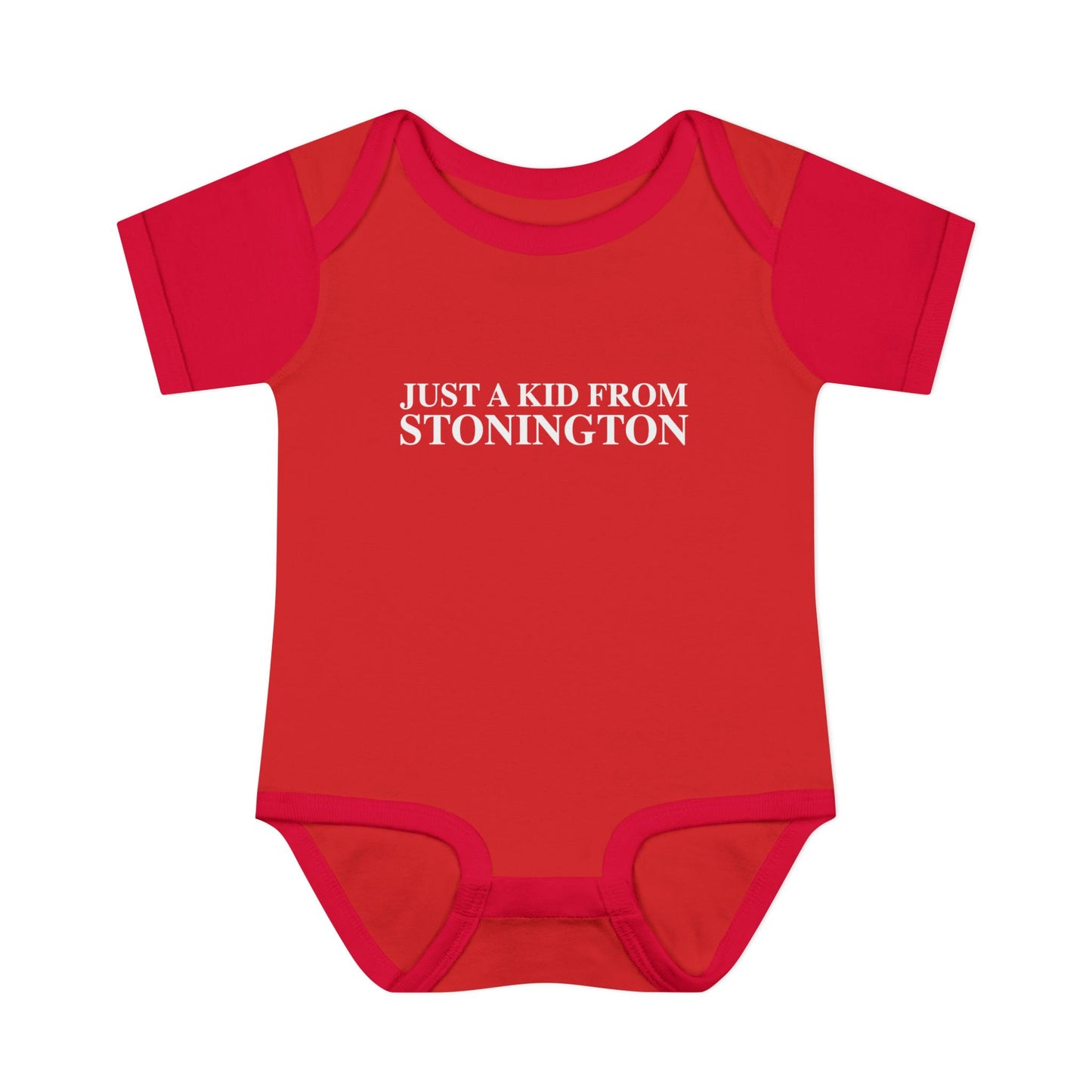 Just a kid from Stonington Infant Baby Rib Bodysuit