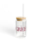 41 Tilt Greenwich Glass Can with Straw and Lid, 16oz