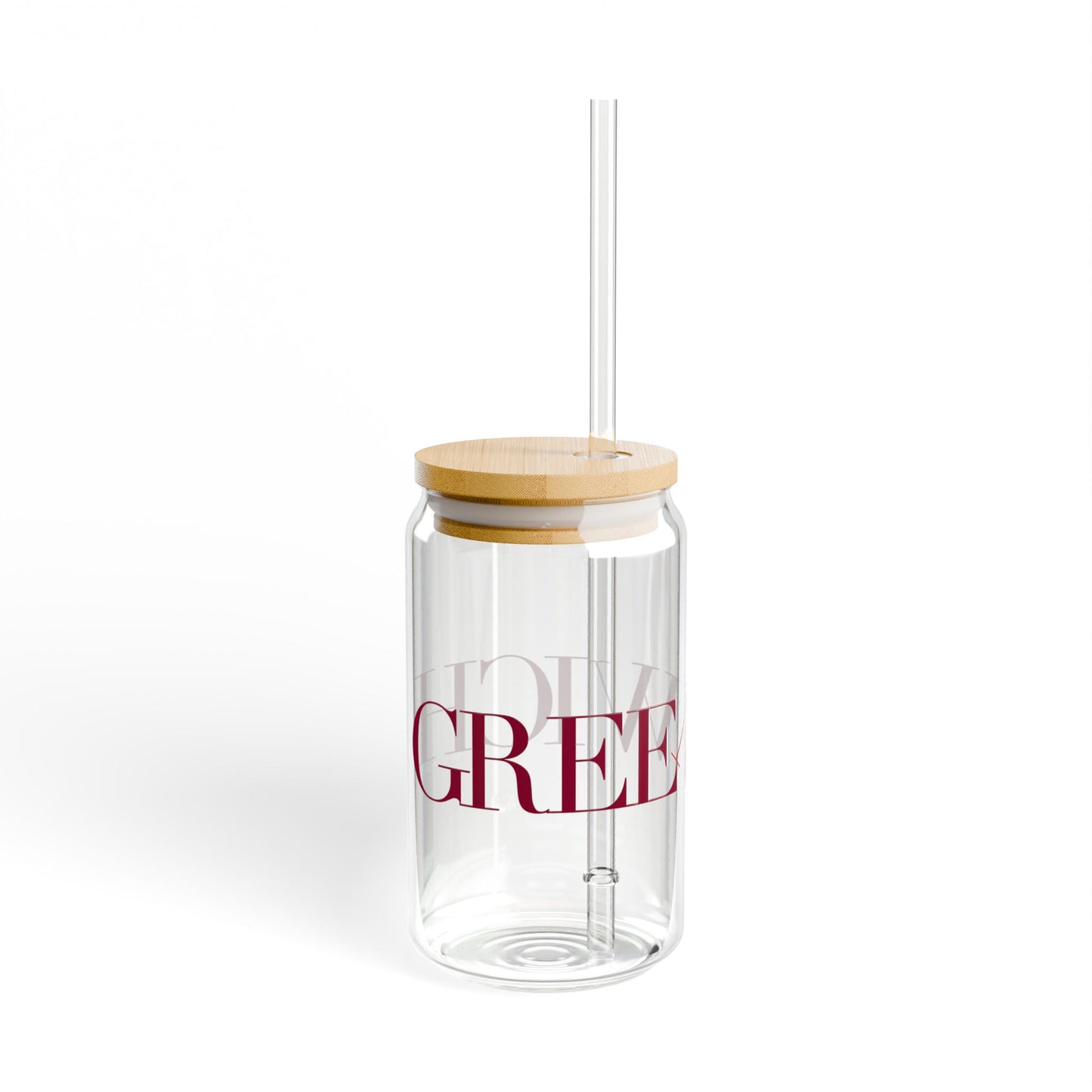 41 Tilt Greenwich Glass Can with Straw and Lid, 16oz