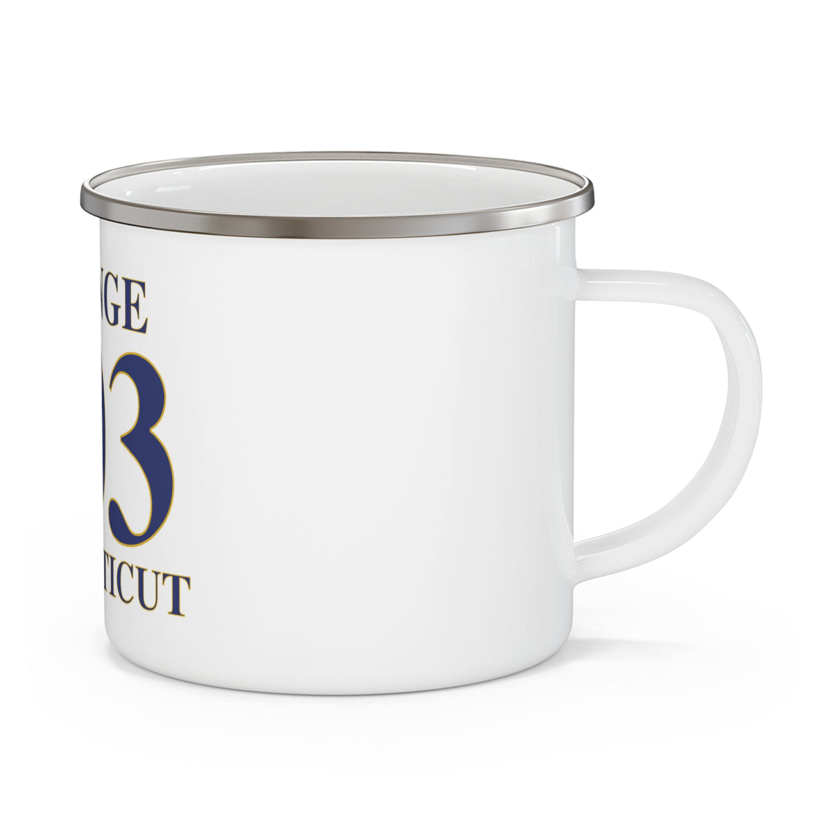 Orange 203 Connecticut Enamel Camping Mug