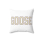 Goose Zip Code Cream & Purple Spun Polyester Square Pillow