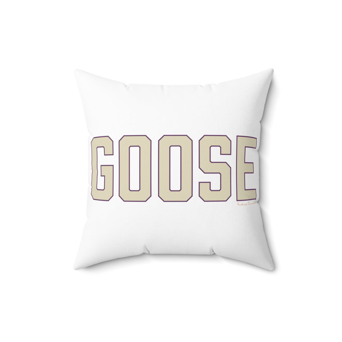 Goose Zip Code Cream & Purple Spun Polyester Square Pillow