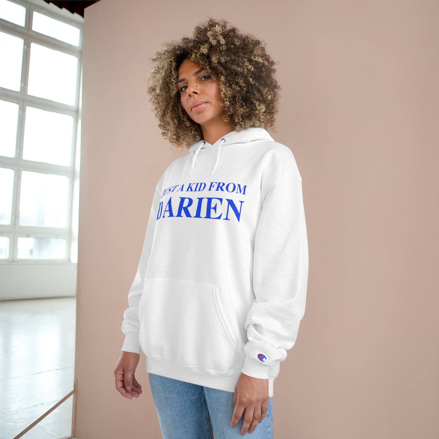 Just a kid from Darien Champion Hoodie