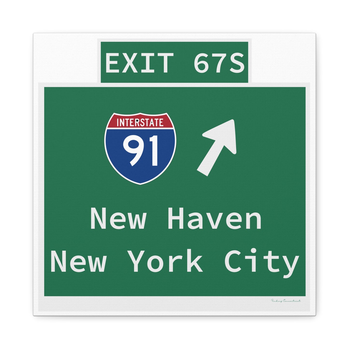 Vintage WCP Exit 67S Sign Matte Canvas, Stretched, 1.25"