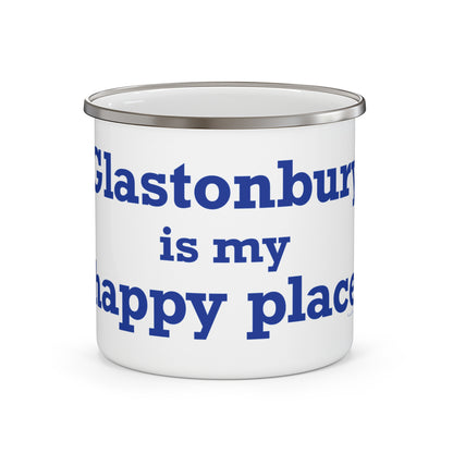 Glastonbury is My Happy Place Enamel Camping Mug