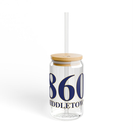 860 Middletown Glass Can with Straw and Lid, 16oz