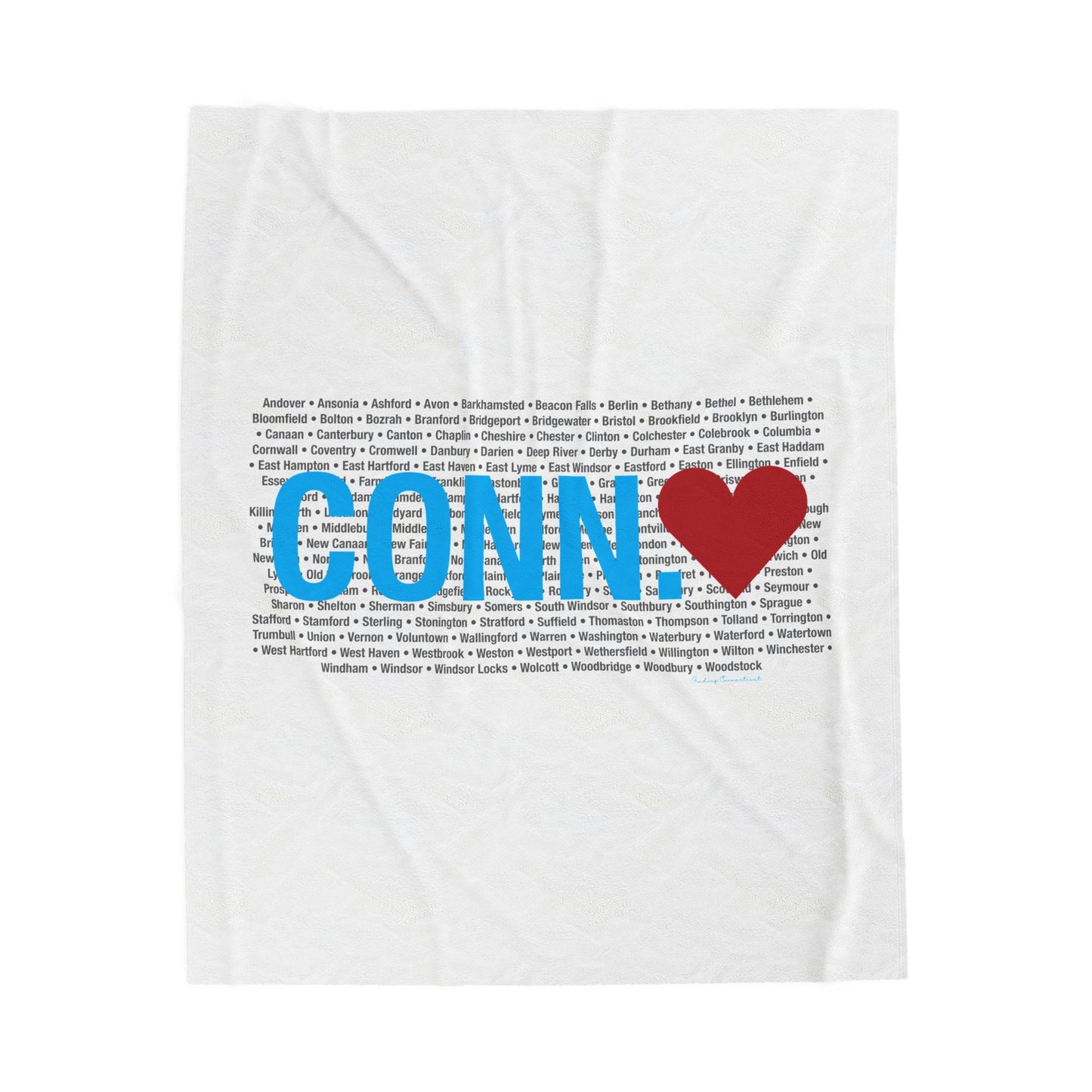 Connecticut Love Velveteen Plush Blanket