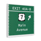 Vintage Merritt Parkway Exit 40 A-B Sign Matte Canvas, Stretched, 1.25"