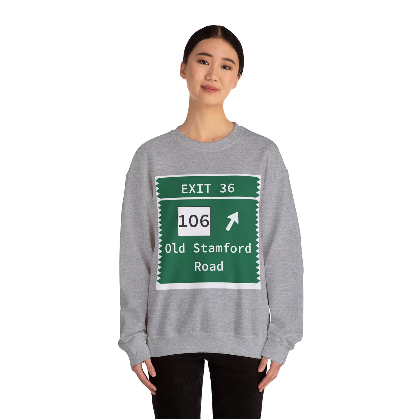 Vintage Merritt Parkway Exit 36 Sign Unisex Heavy Blend™ Crewneck Sweatshirt