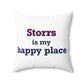 Storrs Is My Happy Place Spun Polyester Square Pillow