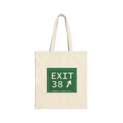 Vintage Exit 38 Merritt Parkway Sign Cotton Canvas Tote Bag