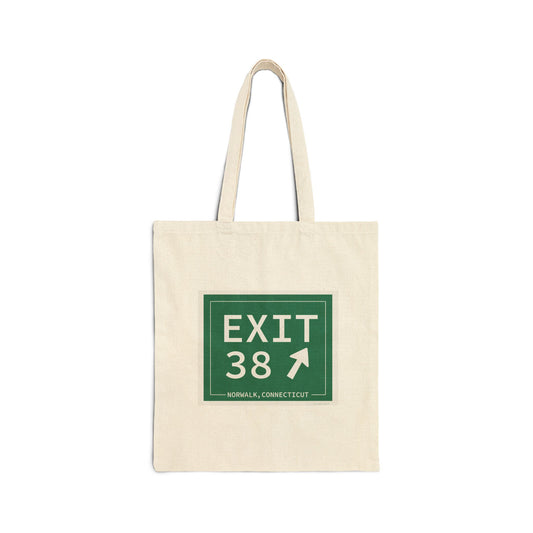 Vintage Exit 38 Merritt Parkway Sign Cotton Canvas Tote Bag