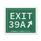 Vintage Exit 39A Merritt Parkway Sign Matte Canvas, Stretched, 1.25"