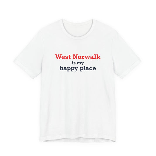 West Norwalk is my happy place Unisex Jersey Short Sleeve T-Shirt