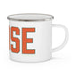 Goose Zip Code Orange & Green Enamel Camping Mug