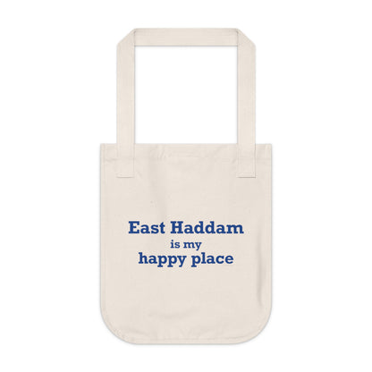 East Haddam is My Happy Place Organic Canvas Tote Bag
