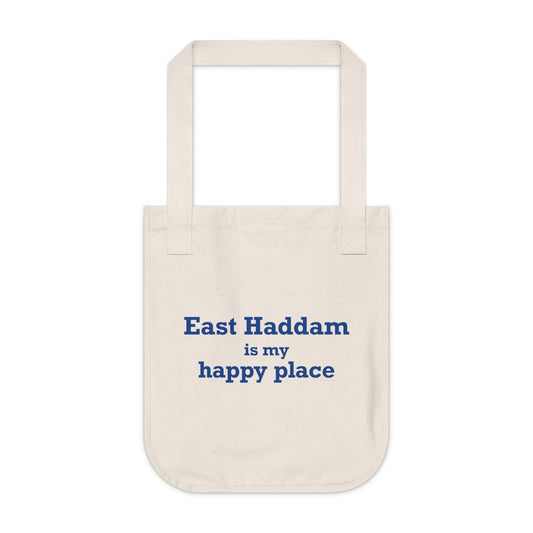 East Haddam is My Happy Place Organic Canvas Tote Bag