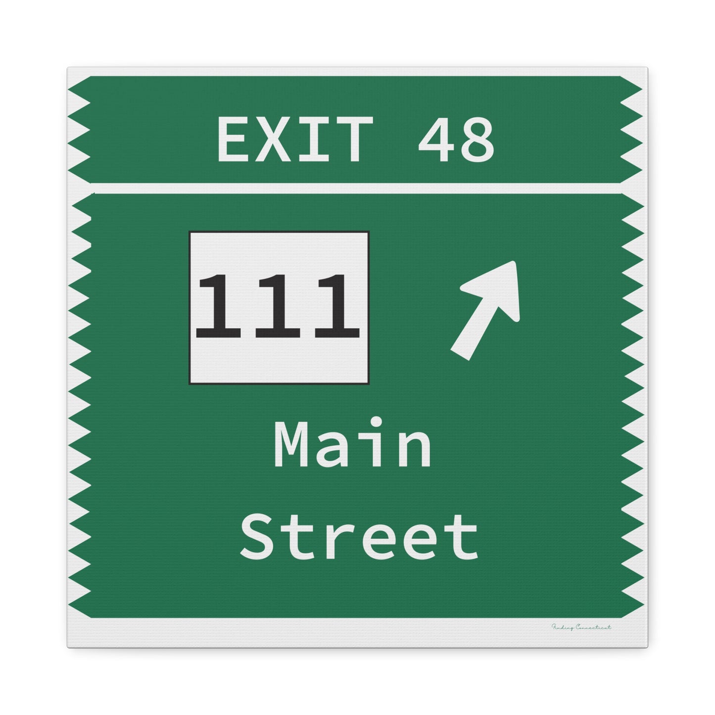 Vintage Merritt Parkway Exit 48 Sign Matte Canvas, Stretched, 1.25"