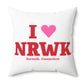 I Heart NRWK Spun Polyester Square Pillow