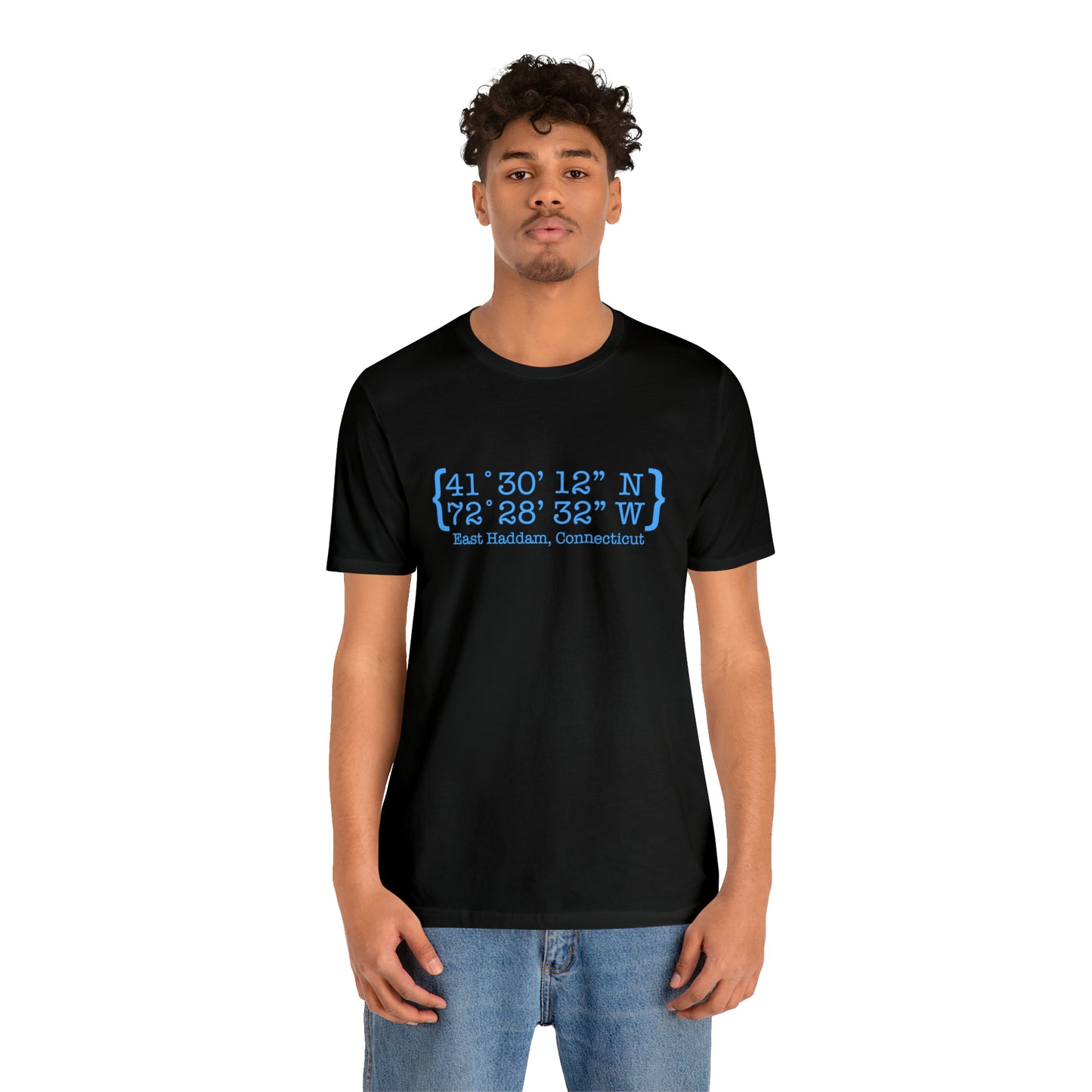 East Haddam Coordinates Unisex Jersey Short Sleeve T-shirt