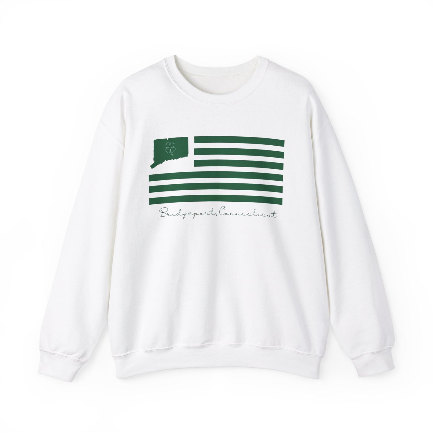 Bridgeport Connecticut St. Patrick's Day Flag Unisex Heavy Blend™ Crewneck Sweatshirt