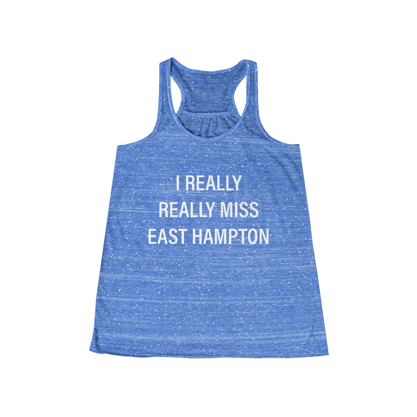 I Really Really Miss East Hampton (white) Women's Flowy Racerback Tank