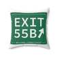 Vintage Exit 55B WCP Sign Spun Polyester Square Pillow